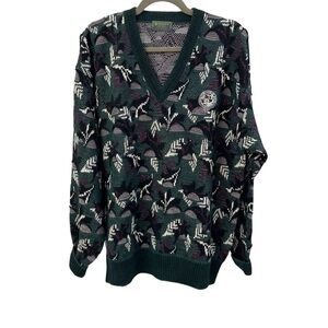 Descente Vintage Golf Collection Multicolored Sweater Coogi Style Pullover Men L